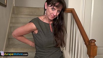 50 year old divorcee in heels with hands and sex toy brings herself to orgasm